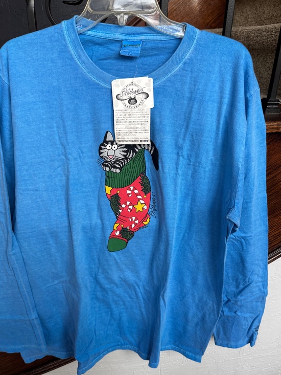 crazy shirts Other - XXL NEW Blue Long Sleeve B. Kliban Crazy Shirts Hawaii Cat Christmas Stocking